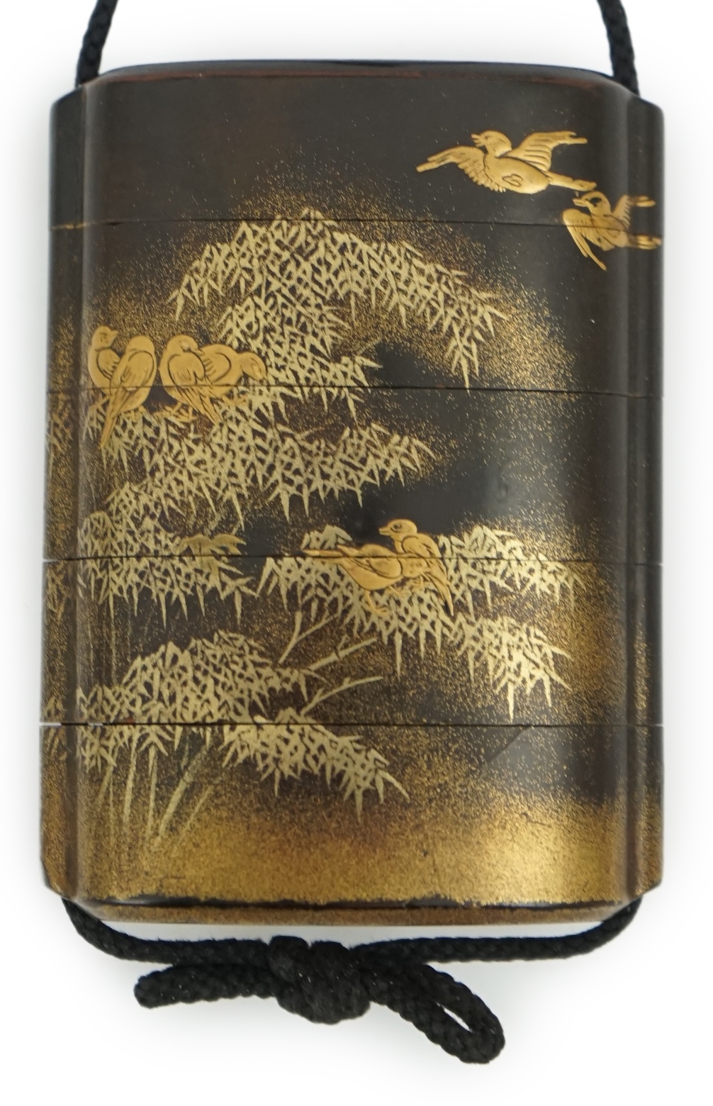 A Japanese gilt lacquer four-case inro, signed, 19th century